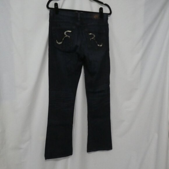 ROCK & REPUBLIC | size 10 | Blue Dark Wash Flare Jeans - Picture 2 of 16